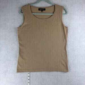 Jones New York Knit Tank Blouse Women's PL Beige Silk Nylon Blend Classic Staple